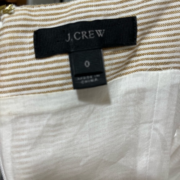 J Crew Linen Tan & White Striped Marseille Belted Jumpsuit - Picture 7 of 11